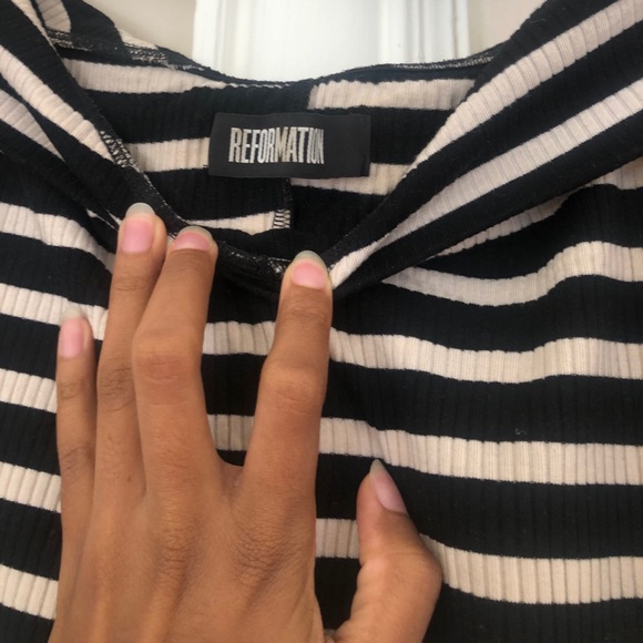 Reformation Rivera Top in black & cream - Picture 3 of 3